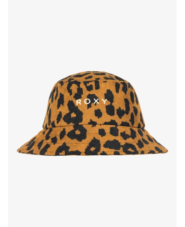 Gorro de pescador Roxy Urban Party Marrón con estampado de leopardo para mujer