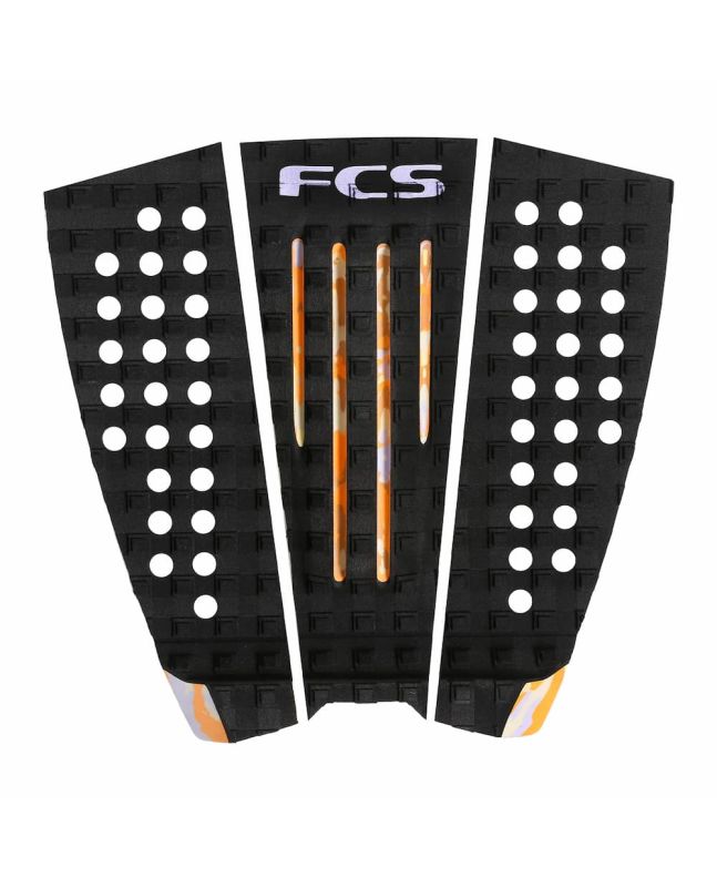 Grip para tabla de surf FCS Julian Wilson negro Multi Camo Tail Pad 3 piezas