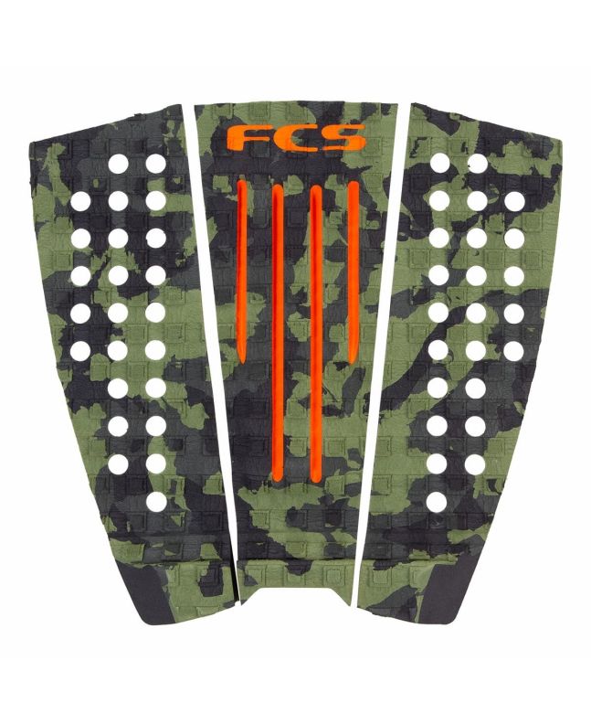 Grip para tabla de surf FCS Julian Wilson Grom verde oliva Camo Pad 3 piezas 