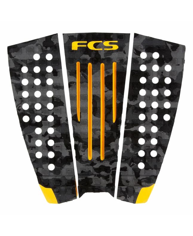 Grip para tabla de surf FCS Julian Wilson Midnight-Mango Camo Tail Pad 3 piezas