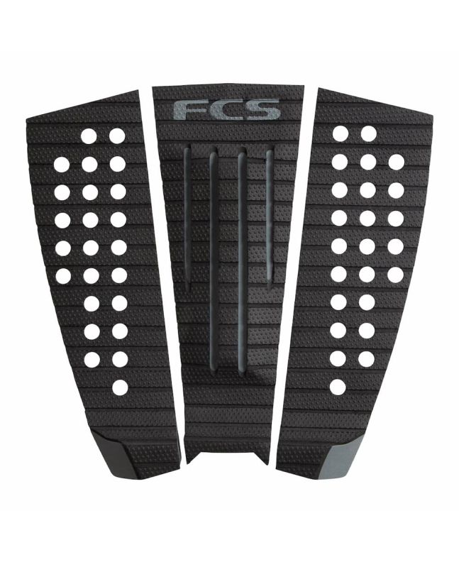 Grip para tabla de surf FCS Julian Wilson Treadlite Traction Negro y Gris Tail Pad 3 piezas