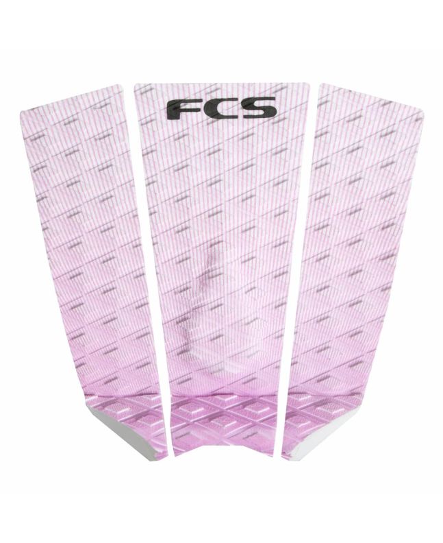 Grip para tabla de surf FCS Sally Fitzgibbons blanco y rosa Tail pad 3 piezas