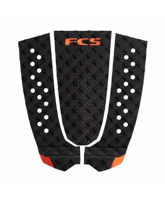 Grip para tabla de surf FCS T-3 Black-Fire Tail Pad 3 piezas