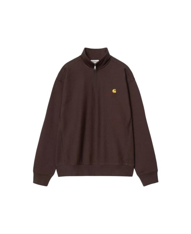 Carhartt WIP sudadera Half Zip American Script Palisander para hombre