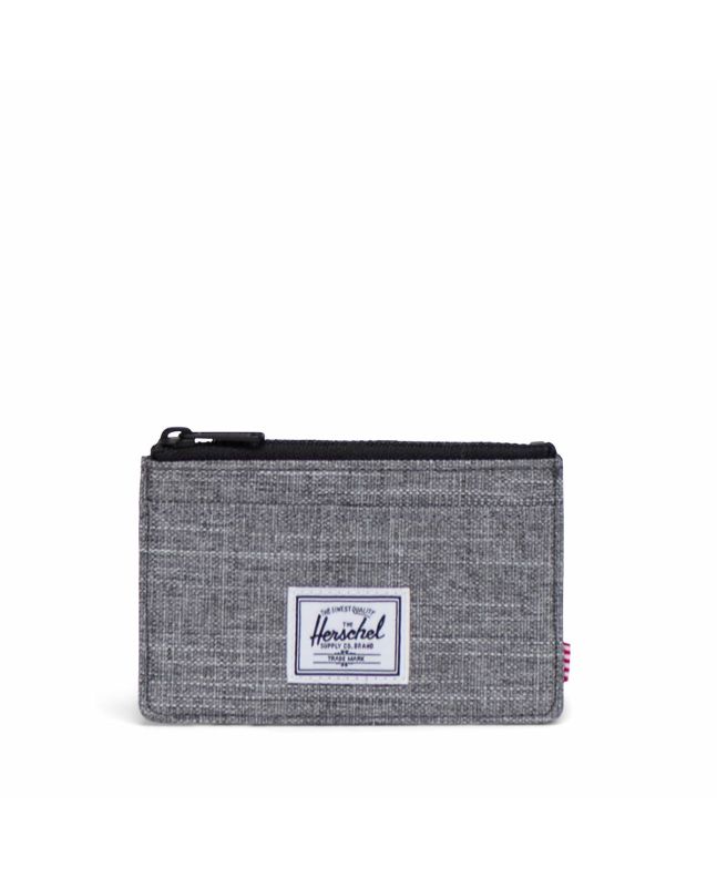Tarjetero gris jaspeado Herschel Oscar con cremallera y logo frontal