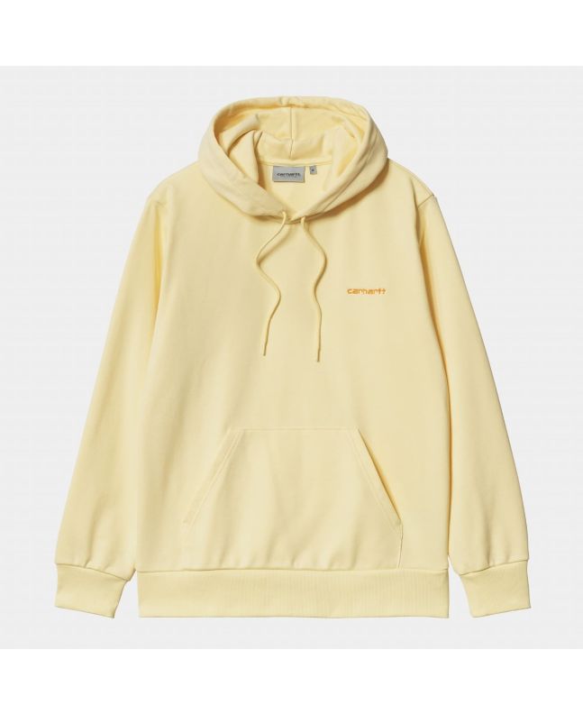 Sudadera con capucha Carhartt WIP Script Embroidery Sweat Amarilla para hombre 