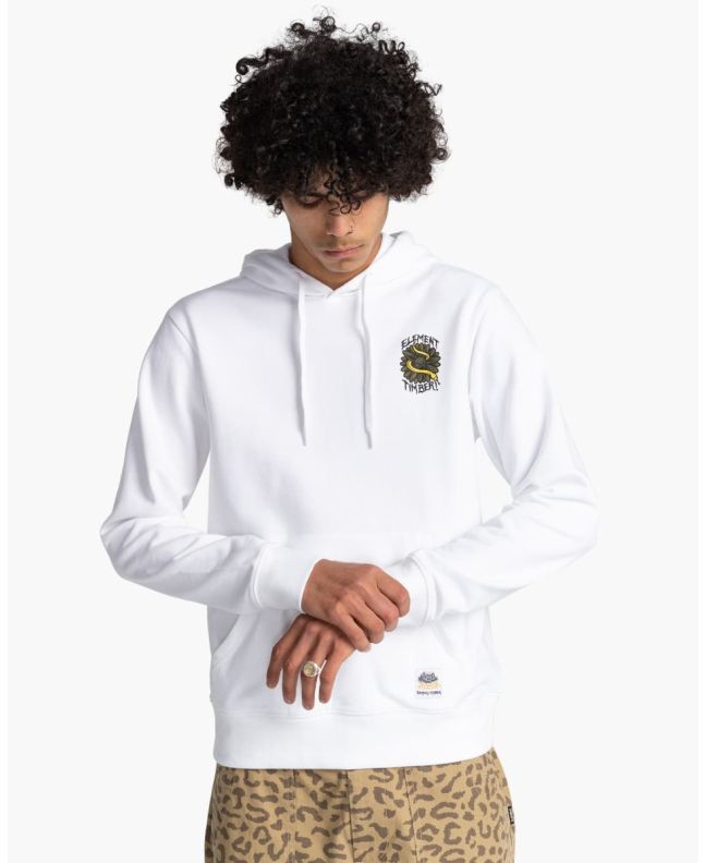 Hombre con sudadera de capucha Element Covered blanca Timber Collection