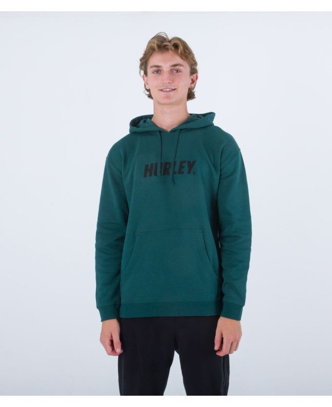 Hombre con sudadera de forro polar con capucha Hurley Fastlane Solid verde 