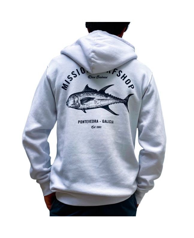 Hombre con Sudadera de capucha Mission Logo Atún Blanca Unisex 