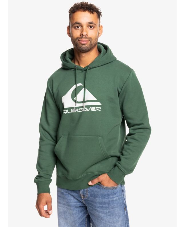 Hombre con sudadera de capucha Quiksilver Big Logo Verde