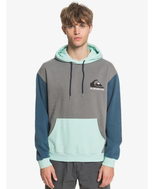 Hombre con sudadera de capucha Quiksilver Heritage azul y gris