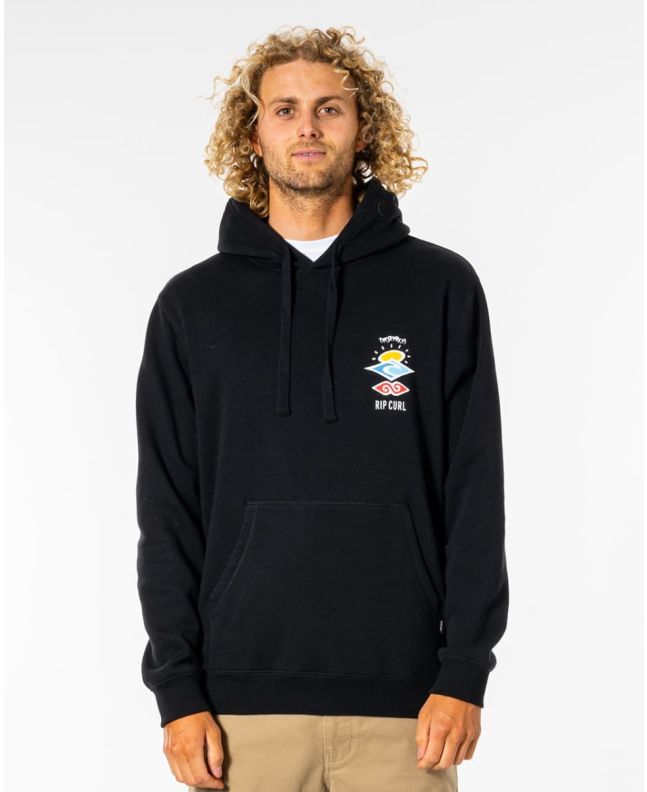 Hombre con polar de capucha Rip Curl Search Icon negro 