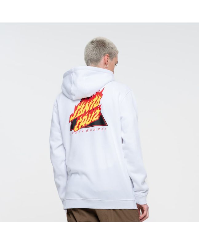 Hombre con Sudadera de capucha Santa Cruz Flamed Not a Dot Blanca