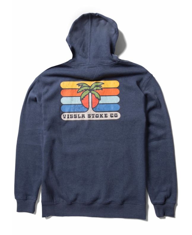 Sudadera polar con capucha Vissla Coastal Eco Azul Marino Jaspeado para hombre
