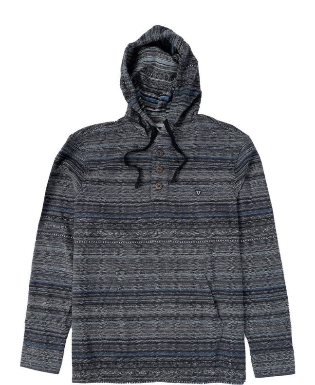 Sudadera con capucha Vissla Descanso Hooded Popover Graphite para hombre