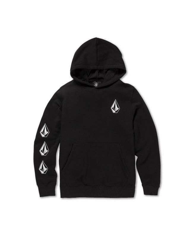 Sudadera con capucha Volcom Iconic Stone Boy Negra para niños de 8-14 años