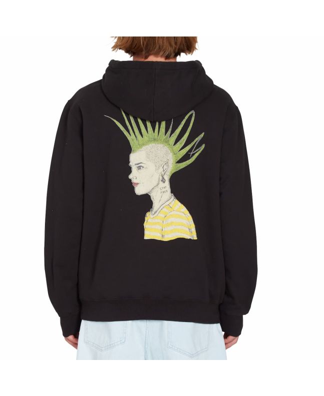 Hombre con sudadera de capucha Volcom Featured Artist Justin Hager negra