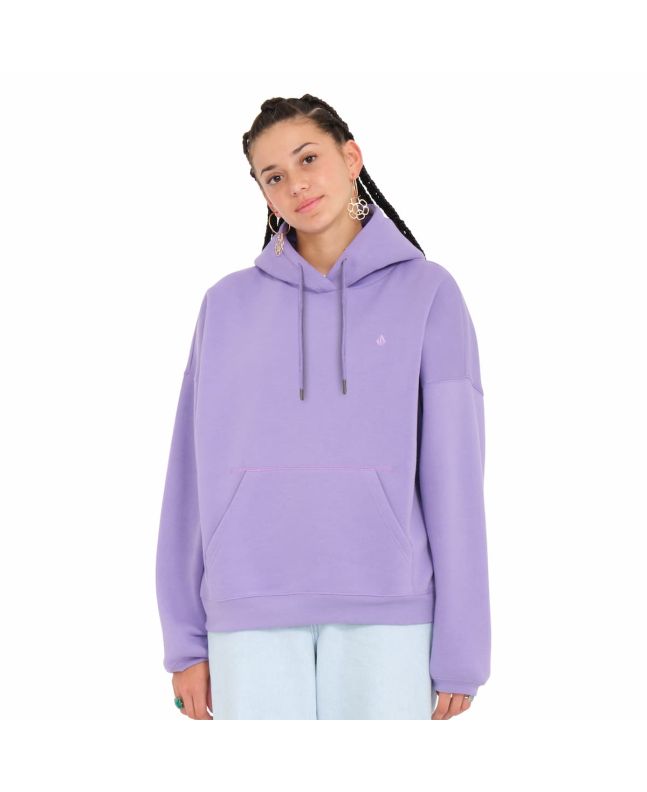 Mujer con sudadera polar de capucha Volcom Stone Heart II Morada