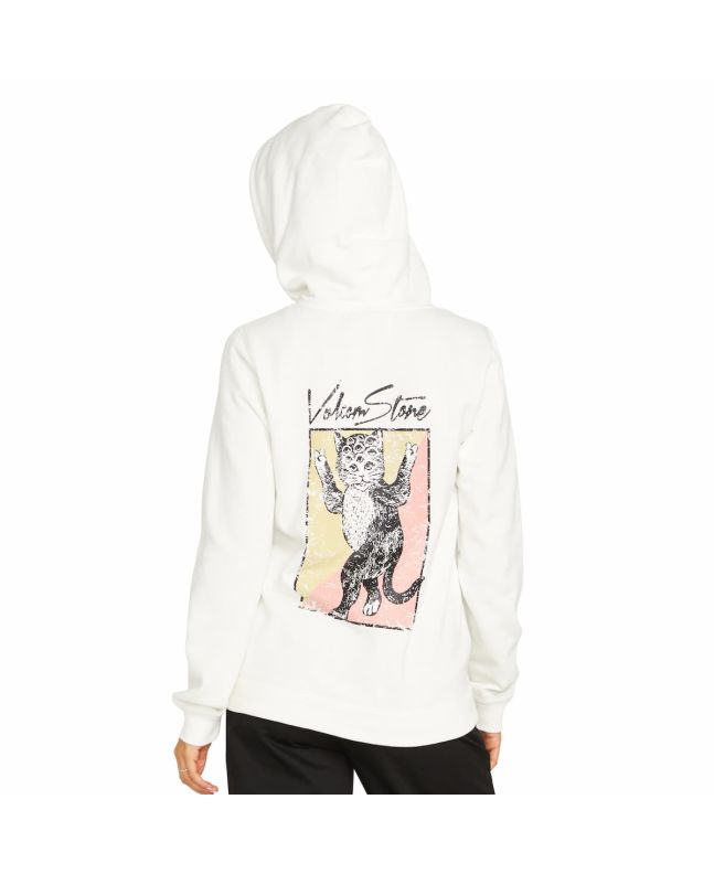 Mujer con sudadera de capucha Volcom Truly Deal blanca 