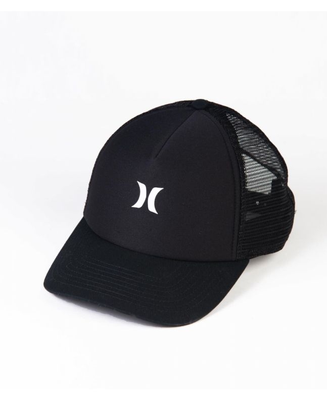 Gorra de estilo camionero Hurley Icon Trucker Hat negra para mujer 