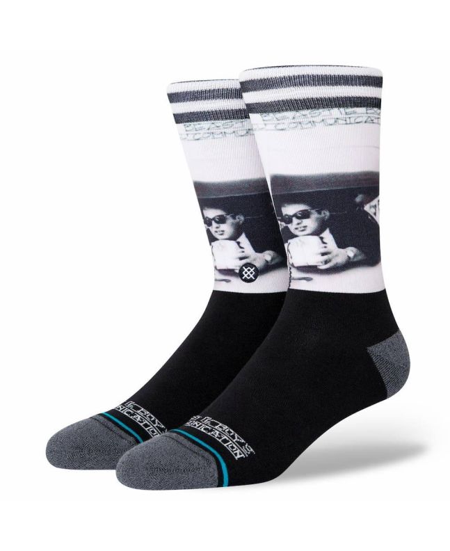 Calcetines Stance Ill Communications Beastie Boys blanco y negro Lateral