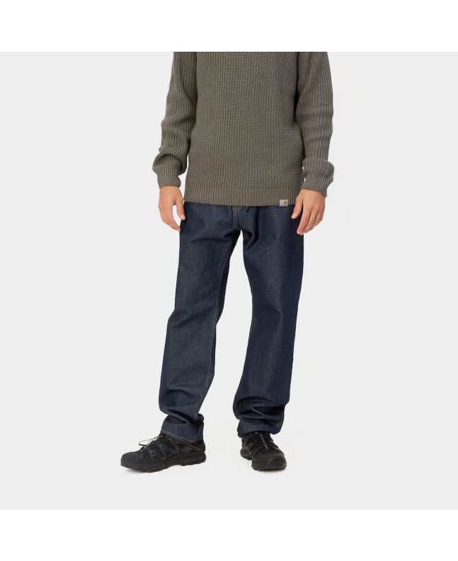 Hombre con pantalón vaquero de ajuste recto relajado Carhartt WIP Pontiac Azul One Wash