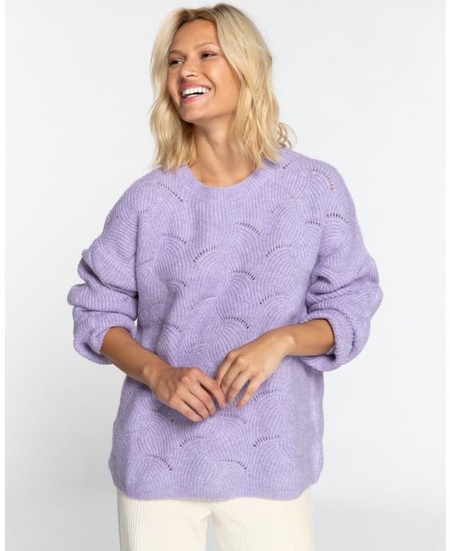 Mujer con jersey de punto Billabong Mystic Beach Lila