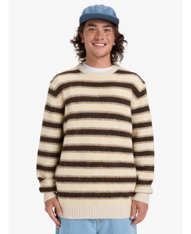 Hombre con Jersey de invierno Quiksilver Lagos Striped Marrón a Rayas