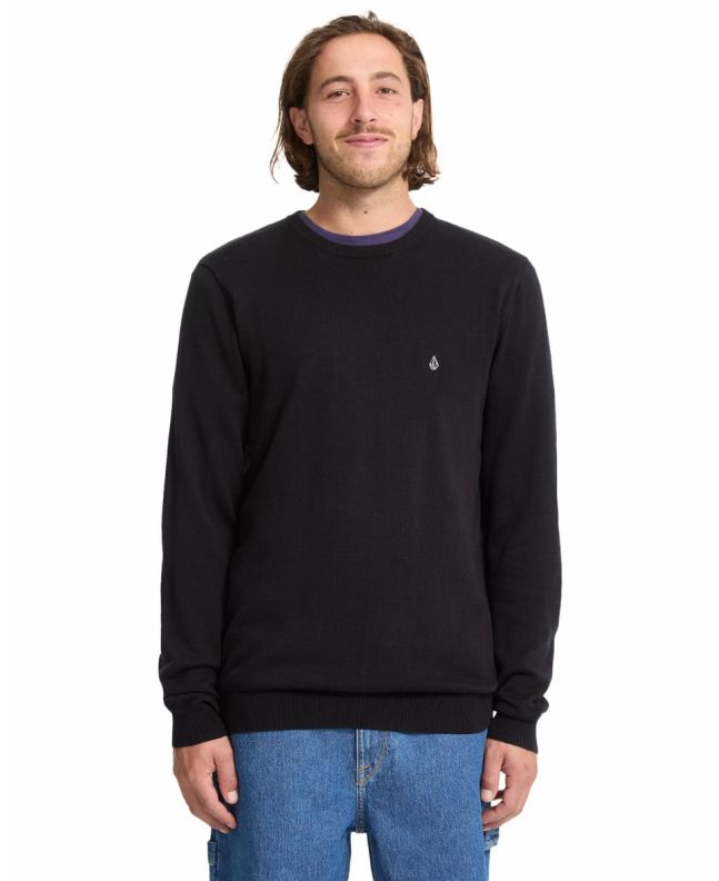 Hombre con Jersey Volcom Uperstand Sweater Negro