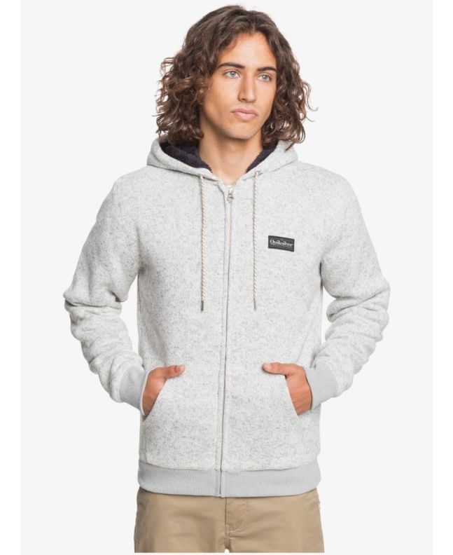 Sudadera polar sherpa con capucha y cremallera gris Quiksilver Keller para Hombre