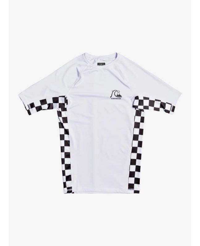 Camiseta de protección solar Quiksilver Check This UPF 50+ blanco para niño