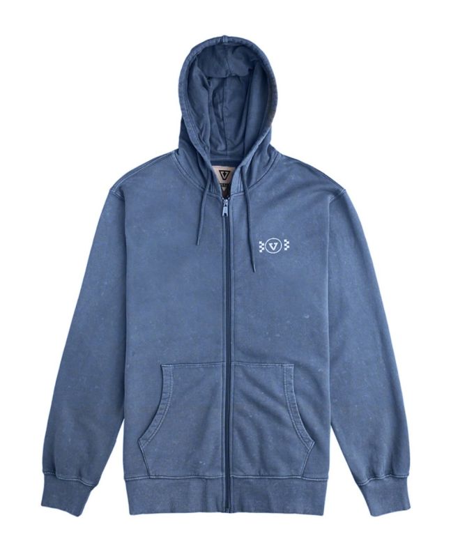 Sudadera con capucha y cremallera Lou Vissla Lounge Zip Hoodie Fleece Dark Denim para hombre