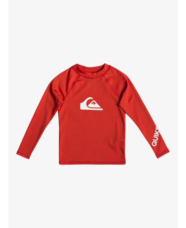 Camiseta antiabrasión de manga larga Quiksilver All Time roja para niño