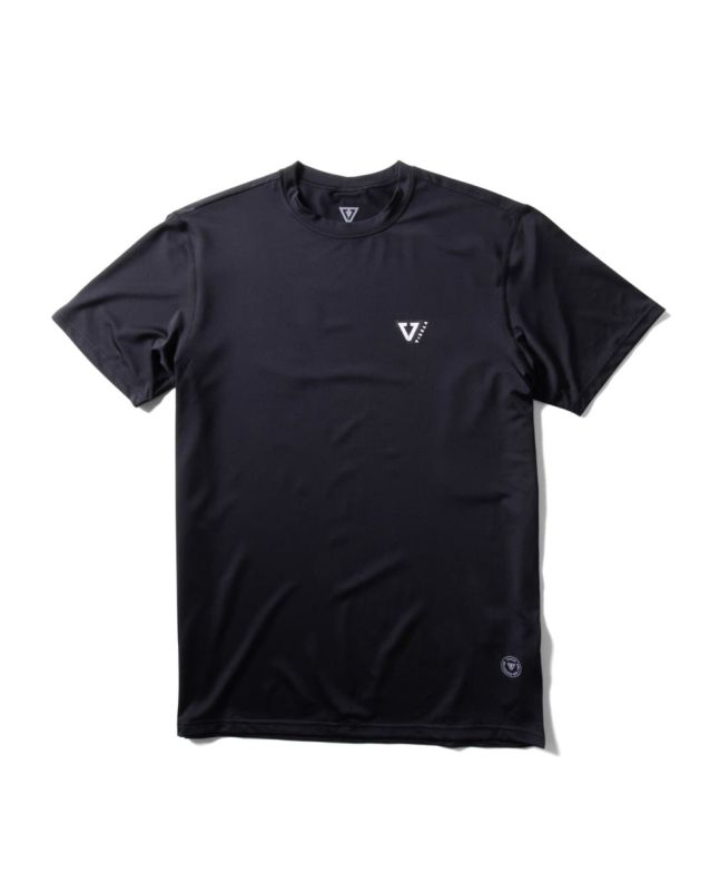 Camiseta de protección solar UV 50 Vissla Twisted Eco Rashguard Negra para hombre