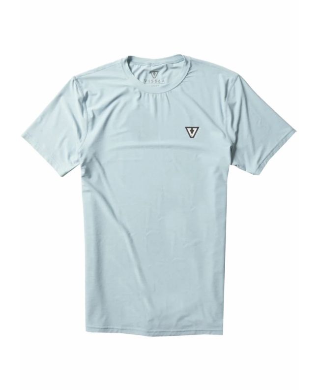 Camiseta de protección solar Vissla Twisted Eco Rashguard azul celeste para hombre