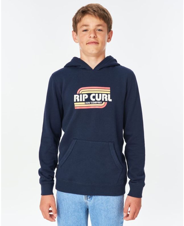 Niño con Sudadera surfera con capucha Rip Curl Mama Fleece azul marino
