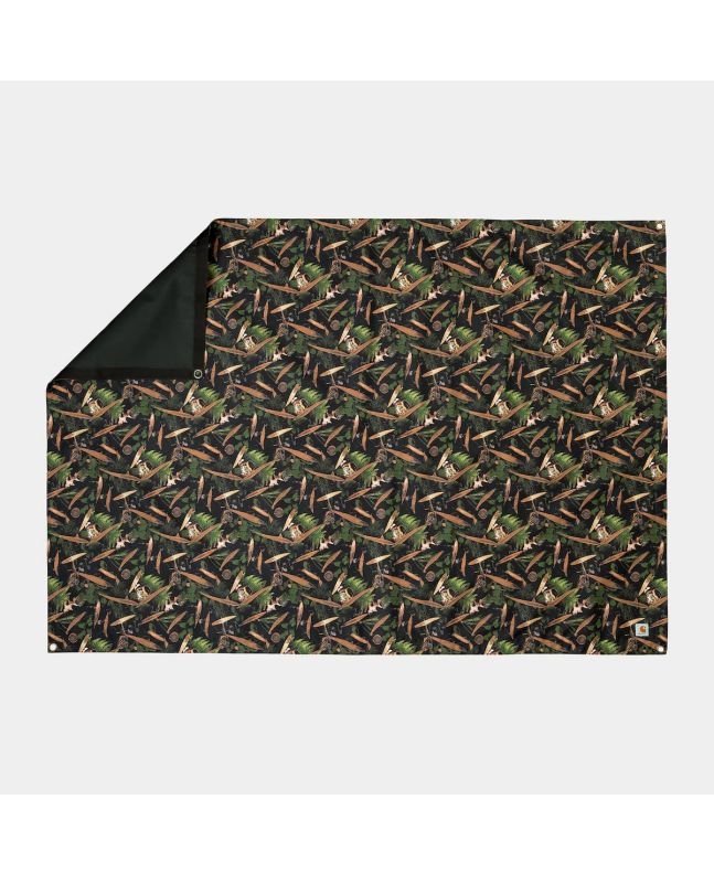 Manta para picnic Carhartt WIP Lumen Picnic Blanket Lumen Print negra
