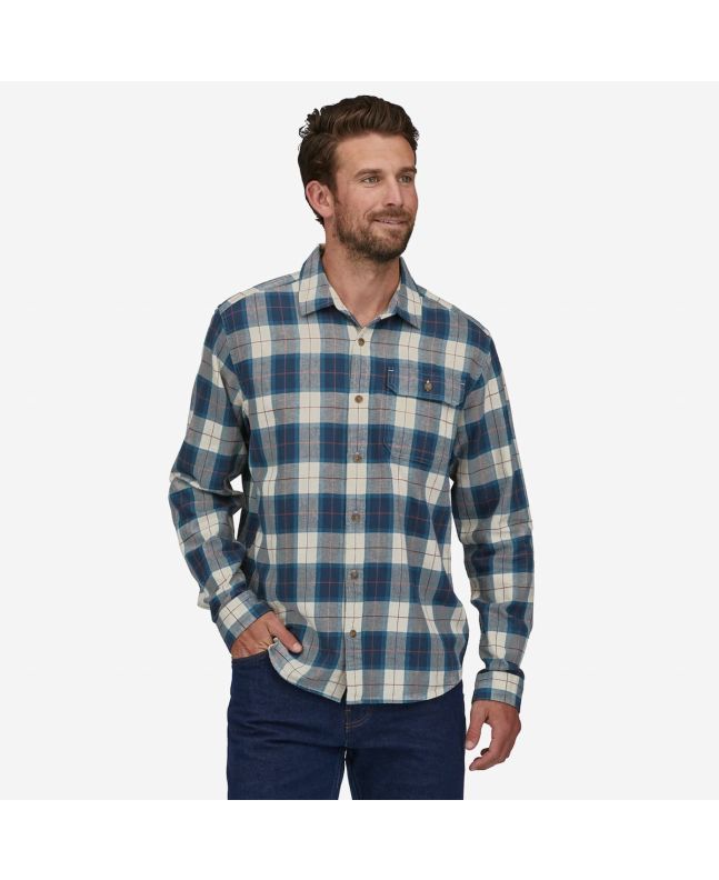 Hombre con Camisa de franela Patagonia Cotton in Conversion Lightweight Fjord Tidepool Blue