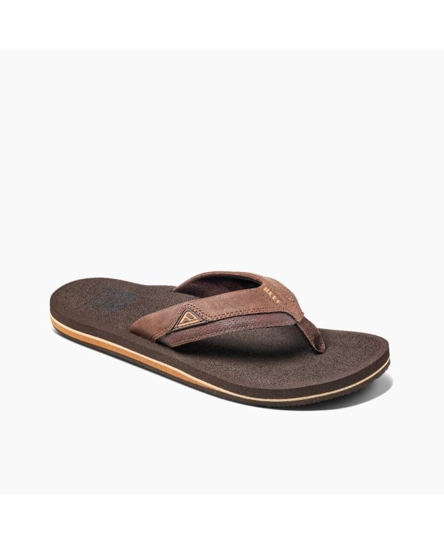 Chanclas de cuero vegano Reef Cushion Dawn marrones para hombre