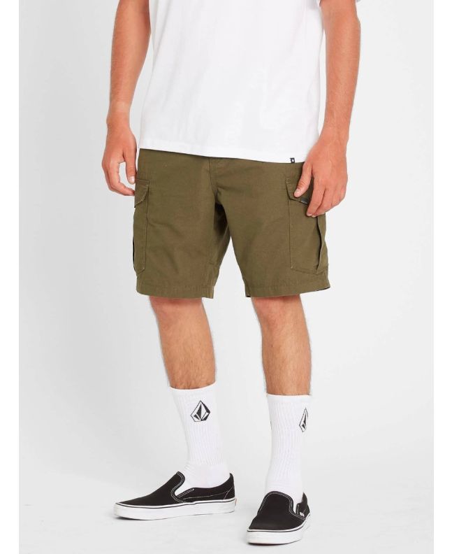 Pantalón Corto Cargo Volcom Miter Iii Cargo 20" verde militar para Hombre frontal