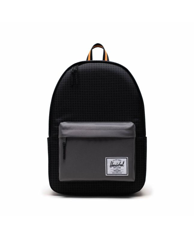 Mochila Herschel Classic XL 30L negra y gris Black Grid-Gargoyle-Sun Orange Unisex