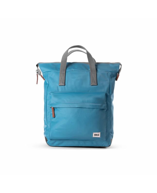 Mochila vegana mediana Roka London Bantry B Sustainable Nylon azul petróleo