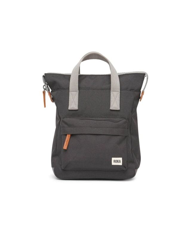 Mochila pequeña ecológica e impermeable Roka Bantry B Sustainable Canvas Ash gris oscuro