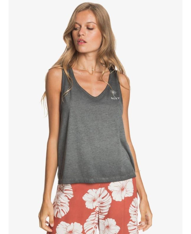 Camiseta sin mangas Roxy Need A Wave B negra para Mujer Frontal