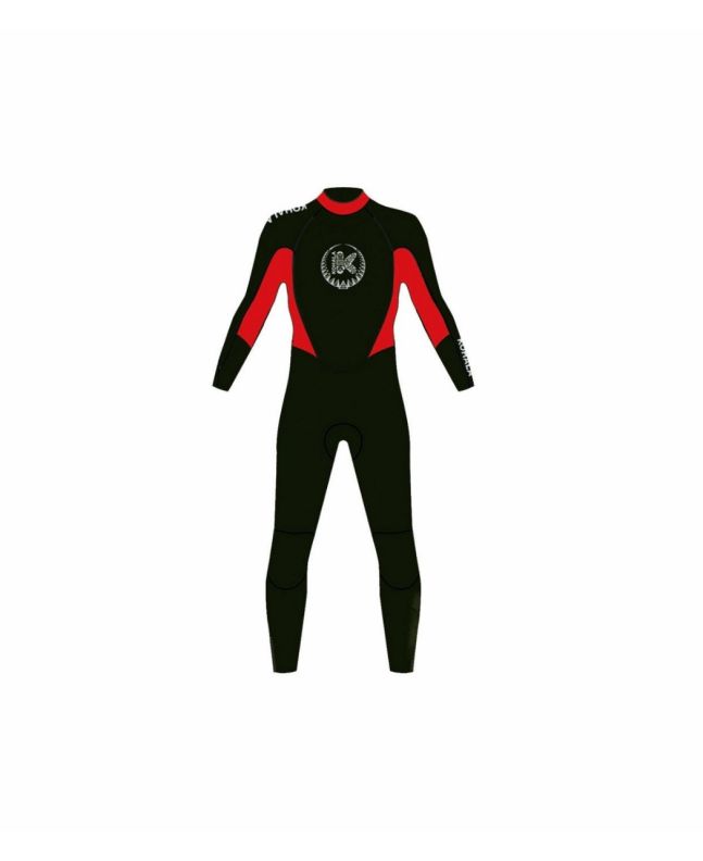 Traje de neopreno con cremallera en la espalda Kohala 3mm negro y rojo para hombre 