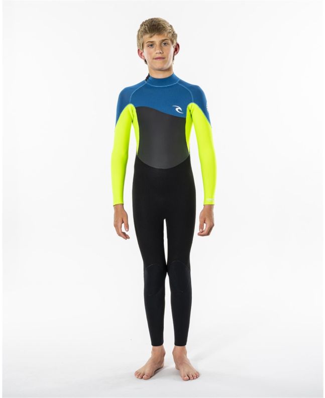 Traje de neopreno con cremallera en la espalda Rip Curl Omega 5/3 Back Zip Junior neon lime para chico