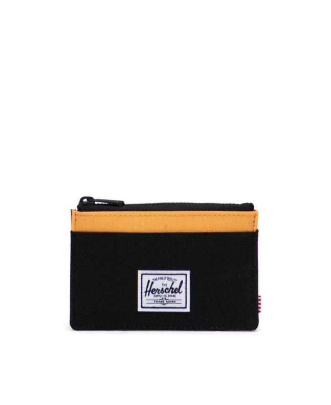 Cartera Herschel Supply Company Oscar - Black Crosshatch - Black Ripstop - Blazing Orange Frontal