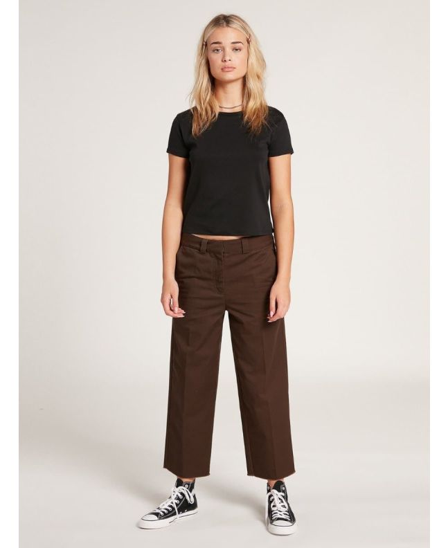 Mujer con Pantalón Chino Volcom Whawhat marrón  