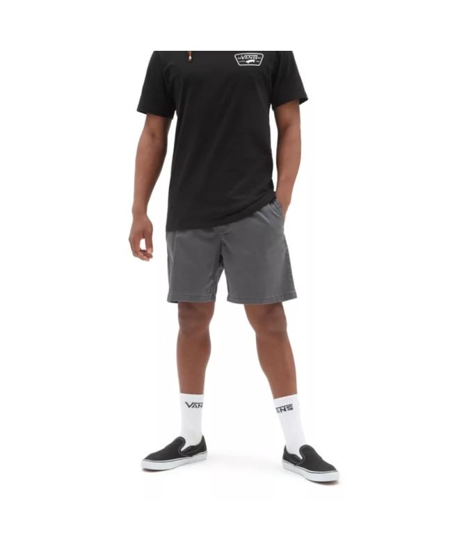 Hombre con pantalón corto holgado elástico Vans Range Salt Wash gris