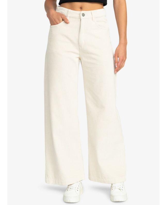 Mujer con Pantalón ancho de pana Roxy Surf On Cloud Cord Tapioca
